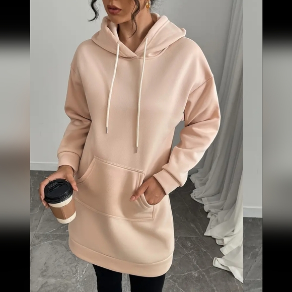 New apricot oversized sweatshirt with hood size large - Picture 3 of 11